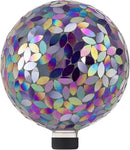 Alpine Corporation 10" Diameter Indoor/Outdoor Glass Mosaic Gazing Globe Yard Decoration, Purple Pearlized Petals Design by GreenHaven Gardens