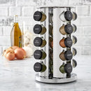Kamenstein 20 Jar Revolving Countertop Spice Rack with Spices Included, FREE Spice Refills for 5 Years, Polished Stainless Steel with Black Caps, 30020 by CozyNest Decor