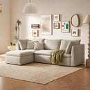 mopio Oversized Modular Sectional Sofa with Fully Removable Covers and Storage, Convertible U, L-Shaped and Sleeper Sectional, Modern Couches with Ottoman Chaise (Oat Fabric, 4 Seats, L) by CozyNest Decor