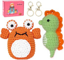 yhwsymgmho Crochet Kit for Beginners: 2-Piece Animal Amigurumi-Kit with Step-by-Step Video Tutorials - Easy Knitting Kit for Adults and Kids - DIY Crocheting Doll Gift (Crabs & Seahorses) by TinyTreasures Baby Boutique