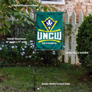 College Flags & Banners Co. North Carolina Wilmington Seahawks Garden Flag with Stand Holder by GreenHaven Gardens