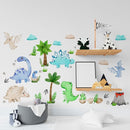 Dinosaur Wall Decals by Lipastick - Peel and Stick Palm Tree Dino Jurassic-Themed Stickers for Baby Nursery, Kids Room, Toddler Bedroom, Playroom, Daycare, Classroom Decor -S Size by TinyTreasures Baby Boutique