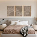 Geometric White Tan Wave Framed Canvas Wall Art Set, Abstract Line Art Painting, Modern Minimalism Wall Decor, Neutral Art Print for Living Room, Bedroom, Dining Room, Office - 16"x24"x3 by CozyNest Decor