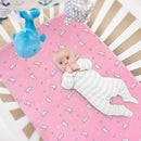Mini Crib Sheets Set for Girls, 4 Pack, Mini Portable Crib Sheets for Girs (38" X 24") | Multiuse for Pack n Play, Playard, Playpen, Mini Crib, Pink Print by TinyTreasures Baby Boutique
