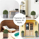 27“ Realistic Artificial Boxwood Topiary Trees Set of 2, Faux Boxwood Plants Outdoor UV-Resistant, No Maintenance Curb Appeal Fake Evergreen Bushes & Shrubs for Front Porch Outside Planter Decor by GreenHaven Gardens