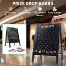 Prize Drop Game Board, 21"x30" Double-Sided Foldable Design with Wooden A-Frame Chalkboard Sign for Family, Carnival, Trade Show & Party - Includes 10 Coin Drop Discs and Chalk Set, Portable Design by TinyTreasures Baby Boutique