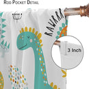 Dinosaur Curtains for Kids Boys Girls Home Decor Childish Cute Dino Animals Print Pattern Rod Pocket Blackout Window Drapes for Nursery Baby Bedroom Playroom W21xL63in 2 Panels by TinyTreasures Baby Boutique