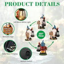 Garden Gnome Statues Figurine Lights - Solar Powered Lighting Outdoor Decorations with Lantern & Welcome Sign, Yard Art Lawn Ornaments for Porch Patio Balcony - Gnome Gifts for Women Mom by GreenHaven Gardens