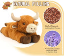 Cuckool Bull Stuffed Animals, Microwavable Stuffed Animals Adorable Fluffy Bull Plush for Warmth & Comfort, Heatable Coolable Lavender Scent Toys, Cute Soft Plushies Gift for Kids Boys Girls & Adults by TinyTreasures Baby Boutique