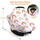 Rquite All-in-1 Car Seat Cover Baby, Carseat Covers for Girl Boy, Stretchy Soft Infant Car Seat Cover, Multi-use Baby Carrier Cover, Car Seat Canopy, Stroller Sun Shade, Nursing Breastfeeding Cover by TinyTreasures Baby Boutique