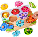 Dinosaur Wooden Puzzles for Toddlers 1-3, Montessori Toys for 1 2 Year Old Boy Birthday Gifts, Dinosaur Matching Eggs Peg Puzzles for Toddlers Age 2-4, Preschool Learning Activities for Girls by TinyTreasures Baby Boutique