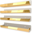 4 Pack 15 Inch Gold Reflective Acrylic Shelves, Gold Foating Shelves, Modern Sunglasses Essential Oil Picture Ledge Display Toy Storage Shelf by TinyTreasures Baby Boutique