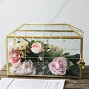 Glass Wedding Card Box with Slot, 12.6 inch Large Clear Card Box Gold Brass Gift Card Storage Box with Lock for Wedding Receptions, Baby Shower, Birthday Party, Bridal Shower by CozyNest Decor
