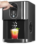 Nugget Ice Maker Countertop, 44lbs/24H Soft Chewable Pellet Ice Maker Machine Dispenser with Water Reservoir, Self-Cleaning, Pebble Ice Machine for Home Kitchen, Office, Black Stainless by CozyNest Decor
