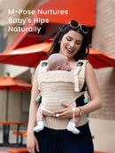 GROWNSY Baby Carrier Newborn to Toddler, Breathable Mesh Carrier(7-44lbs) with One-Click Sliding Clasp, Head Support, Ergonomic Design and Hands-Free Comfort, Almond Beige by TinyTreasures Baby Boutique