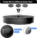 ALUKIKI Solar Powered Fountain 4W Bird Bath Fountains Pump Upgraded Glass Panel Fountains with Color LED Lights 7 Nozzles & 4 Fixers for Garden Small Pond Outdoor Swimming Pool Fish Tank by GreenHaven Gardens