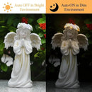 2pcs Angel Garden Statue, Warm Light Solar Garden Decor,Waterproof Outdoor Garden Decor Praying Angel Figurine Sculpture for Mom or Birthdays, Lawn Yard Patio, Sympathy Gift, White by GreenHaven Gardens