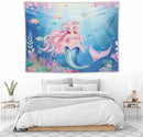 HZOHNAGO Mermaid Girls Tapestry Watercolor Mermaid Princess Pattern Printed Wall Tapestry Wall Hanging for Bedroom Living Room Dorm 80" W x 60" H by CozyNest Decor