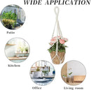 2 PCS Macrame Plant Hanger Indoor Hanging Plant Holder Hand-Woven Cotton Rope Flower Pot Basket with Metal Hook Rings Window Plant Hanger for Outdoor Hanging Pots Home Boho Decor, No Tassels, 23.6" by GreenHaven Gardens