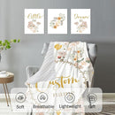 Personalized Baby Crib Bedding Set for Girls, Flower Design Custom Name Baby Crib Sets 5-Pcs, Toddler Double Layer Blanket Fitted Sheets Changing Pad Cover Rug Wall Art Set, Charming Nursery Decor by TinyTreasures Baby Boutique