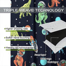 Cartoon Dinosaur Curtains for Kids Boys Girls Home Decor, Astronaut Rocket Funny Outer Space Blackout Rod Pocket Window Drapes for Bedroom Living Room W27.5xL63in 2 Panels by TinyTreasures Baby Boutique