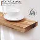 Fun Memories European Pine Floating Shelves for Wall, Mounted Shelf for Decor Storage Set of 2 - Natural Rustic Wooden Wall Shelf for Kitchen Bathroom Living Room Bedroom Farmhouse - Carbonized by CozyNest Decor