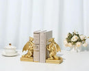 Dragon Statue Decorative Bookends for Shelves, Regal Gold Dragon Statue Home Office Decoration, Fantasy Dragon Figurine Enthusiasts Gifts by CozyNest Decor
