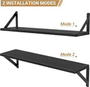 Heimlove Floating Shelves for Wall, 24 Inch Long Wood Floating Shelves Set of 3, Wall Mounted Hanging Shelf for Bathroom Bedroom Kitchen, Black by CozyNest Decor