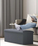 Storage Ottoman Bench, Folding Ottoman Foot Rest, 15 x 43 x 15 Inches, End of Bed Bench, Storage Chest, for Living Room, Bedroom, Hallway, Entryway, Holds up to 700 lb,Dark Gray by CozyNest Decor