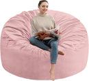6FT Bean Bag Chair, Large Bean Bag Chairs with Memory Foam Filled, Fluffy Beanbag Sofa with Dutch Velvet Cover, Round BeanBag Chairs for Living Room, Playroom- Light Pink by TinyTreasures Baby Boutique