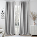 ANRODUO Back Tab Blackout Curtains for Bedroom Living Room, Rod Pocket Pinch Pleated Thermal Insulated Room Darkening Curtains 96 Inches Long 2 Panels, Light Grey, 42 x 96 Inch by TinyTreasures Baby Boutique