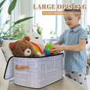 Custom Storage Basket with Name, Personalized Storage Bins with Zipper Lid, Foldable Fabric Storage Box Large capacity with Handle Purple White by TinyTreasures Baby Boutique