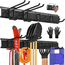 Garage Storage, Garage Organization, Garage Tool Organizer Wall Mount, Garden Tool Organization and Storage 32.1 Inches, Max 300lbs Adjustable Metal Hooks, Hangers Garden Yard Tool Rack, by GreenHaven Gardens