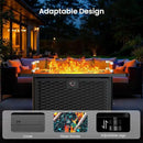 Ciays 43-Inch Rectangular Propane Fire Pit with 60,000 BTU Output, Fire Pit Table Premium Gas for Outside Patio with 304 Stainless Steel H-Burner, Glass Stones, and Wind Guard,Black by GreenHaven Gardens