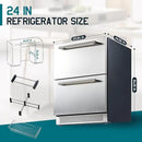 Albott 24 Inch Under Counter Drawer Fridge – Stainless Steel Beverage Refrigerator with Dual Drawers, LED Touch Control, Adjustable Storage, Frost-Free, Low Noise, 34-72℉, for Indoor or Outdoor Use by CozyNest Decor