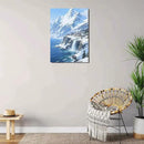 Winter lakeside town and snowy scenery merge together to form a landscape poster wall art suitable for living room bedroom and office by CozyNest Decor