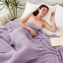 EMME Cotton Throw Blanket for Couch Soft Airy Muslin Bed Blankets Lightweight Breathable Blanket All Season Gauze Blanket, Lavender by CozyNest Decor