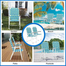 VINGLI Patio Lawn Webbed Folding Chairs 1 Piece, Outdoor Beach Chair Portable Dining Chair for Outdoor Yard, Garden (Blue, Classic) by GreenHaven Gardens
