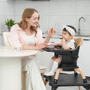 Baby High Chair, 7 in 1 Convertible High Chairs for Babies and Toddlers, Kids Learning Table, Building Block Table, Toddler Dining Chair with 360° Rotating Seat, 5-Point Safety Harness (Black) by TinyTreasures Baby Boutique