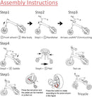 Ancaixin 3 in 1 Toddler Tricycles for 2-5 Years Old Boys and Girls with Detachable Pedal and Bell, Foldable Baby Balance Bike Riding Toys for 2+ Kids, Child Birthday Christmas New Year Gift Pink by TinyTreasures Baby Boutique