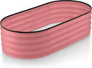 Galvanized Raised Garden Beds Outdoor // 4×2×1 ft Planter Raised Beds for Gardening, Vegetables, Flowers // Large Metal Garden Box (Pink) // Patented Tool-Free Design by GreenHaven Gardens