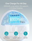 Paruu Hands Free Breast Pump P16, Wearable Breast Pump Electirc Portable with 4 Modes & 12 Levels, Max 309mmHg Strong Suction 19/21/24mm Flange Inserts Wearable Breastfeeding Pump, 2 Pack by TinyTreasures Baby Boutique