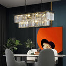 Crystal Chandeliers for Dining Room 11-Light Black Modern Chandelier Rectangle Contemporary Pendant Light Fixture for Kitchen Island Bar L33.5 Inch by CozyNest Decor