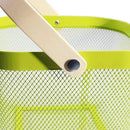 Metal Mesh Steel Basket, Storage Organizer Basket Multi-functional Hanging Kitchen Baskets Fruit Basket with Wooden Handle for Kitchen Bathroom Picnic Shopping Decor Cabinet Home, Macaron Green by GreenHaven Gardens