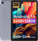 Tablet,10.1" Android Tablet with Octa-core Processor 24GB RAM 128GB ROM HD IPS Touchscreen 8H Battery, Wi-Fi 6, BT 5.0, Dual Camera, Android 15 Tablets 2025 by TinyTreasures Baby Boutique
