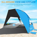 Gorich Portable Beach Tent for 3/4-5/6-7 Person with UPF 50+ UV Protection, Lightweight & Foldable Sun Shelter with 5 Sand Bags, Easy Setup Windproof Beach Umbrella Sun Shade by TinyTreasures Baby Boutique