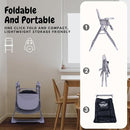 Foldable Baby High Chair with Easy Clean Double-Layer Tray, Adjustable Foot Rest, Safety First 5 Point Harness, Compact Space Saver Baby Feeding Chair Portable for Travel by TinyTreasures Baby Boutique