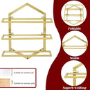 2Pcs Wall Mounted Wine Stemware Rack, Metal Hanging Wine Glass Display Holde Holds 3 Bottles, Elegant Storage for Kitchen Dining Room Bar Wine Cellar (Gold) by CozyNest Decor