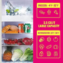 Mini Fridge Dual Door Refrigerator with Freezer, 3.5 Cu.Ft Compact Refrigerator with Handle, Adjustable Temperature & Removable Glass Shelves, for Apartment/Dorm/Office/RV, Black by CozyNest Decor