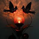 VCUTEKA Cardinal Solar Lights Outdoor Metal Garden Stake Waterproof Crackle Glass Globe Garden Decor Cardinal for Pathway, Lawn, Patio, Yard by CozyNest Decor